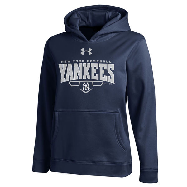 Men New York Yankees Under Armour Fleece Hoodie Navy->new york yankees->MLB Jersey